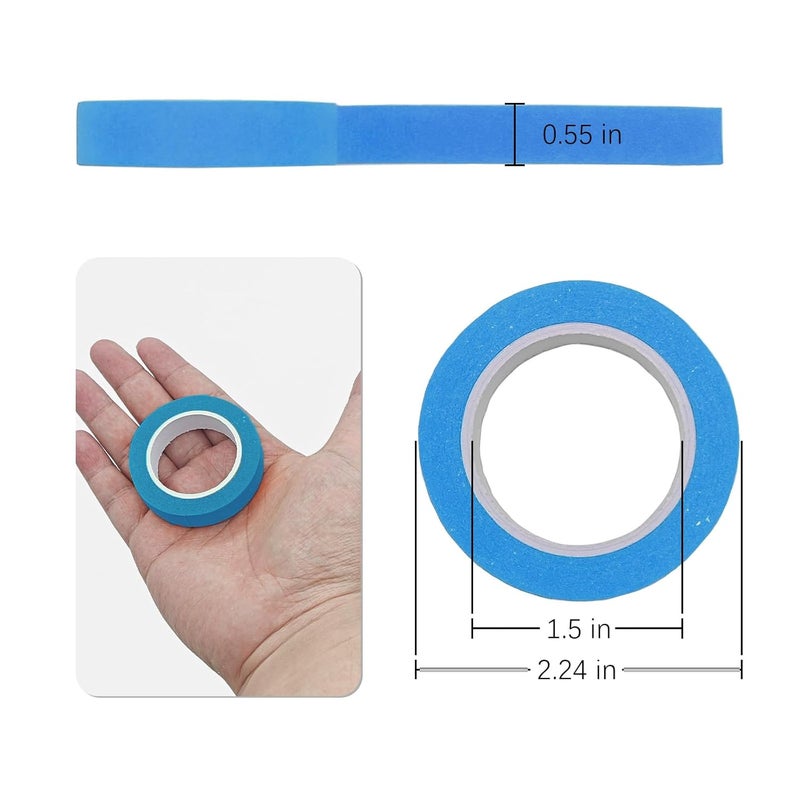 UMETDO 8PCS Colored Masking Tape - Blue Painters Tape, Tape for Kids Art Supplies, Great for Crafts, Labeling, DIY Decorative, 1/2 Inch Colored Tape Rolls- Tiny Size - Image 2